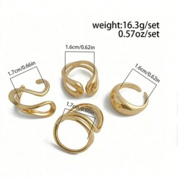 ‼️NEW IN‼️Elegant Gold 4pcs Ring Set+Gift Box 🎁 - Picture 3 of 4